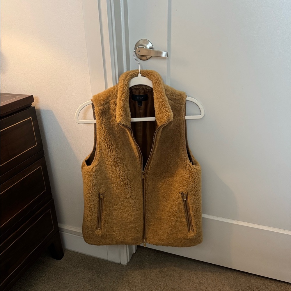 J. Crew Cozy Tan Sherpa Vest